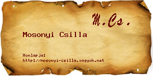 Mosonyi Csilla névjegykártya